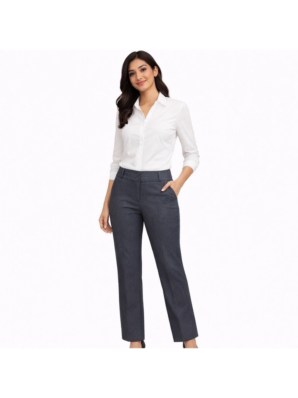 The Limited Exact Stretch Straight Leg Pants Gray Work Career Size 4